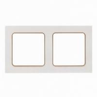 2 постовая рамка белая с линией цвета шампань EKF Стокгольм EKF EYM-G-303-10