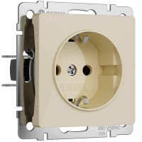 Розетка с заземлением и шторками Werkel акрил айвори винтовая клемма (W1171143)