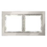 Рамка стеклянная на 2 поста Voltum S70 кашемир глянцевая (VLS110203)