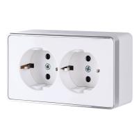 Розетка двойная с заземлением Gallant белая Werkel Накладные механизмы Gallant белые W5072101