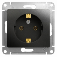 Розетка с заземлением 16А Systeme Electric Glossa, антрацит GSL000743