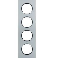 Рамка четырехместная плоская алюминий 10132674 Berker R8