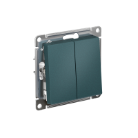 Выключатель 2-клавишный Systeme Electric AtlasDesign, сх.6+6, 10АХ, мех., быстрозажим. клем., ИЗУМРУД ATN000865S