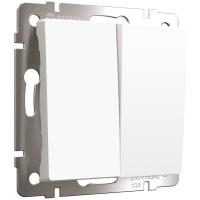 Выключатель двухклавишный белый матовый Werkel Встраиваемые механизмы белые матовые W1120061