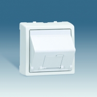 Интернет розетка в сборе коннектор RJ45 кат.5е алюминий Simon 73 Loft 73085-63 | 75540-39