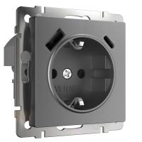 Розетка с заземлением, шторками и USB тип A+C графит матовый Werkel Встраиваемые механизмы графит матовый W1171764