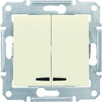 Выключатель 2-клав с подсветкой Schneider Sedna SDN0300347