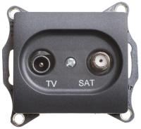 Розетка TV SAT проходная 4dB цв. антрацит Schneider Electric Glossa GSL000798