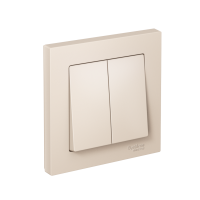 Выключатель 2-клавишный Systeme Electric AtlasDesign, сх.5, 10АХ, в сборе, быстрозажим. клем., БЕЖЕВЫЙ ATN000252S