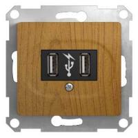 Розетка USB цв. дуб Schneider Electric Glossa GSL000532