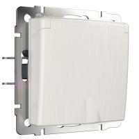 Розетка влагозащ. с зазем. с защит. крышкой и шторками перламутровый рифленый Werkel Встраиваемые механизмы перламутровый рифленый W1171213