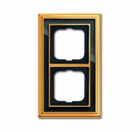 2 постовая рамка латунь полированная белая роспись ABB Династия 2CKA001754A4566