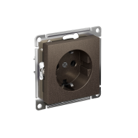 Розетка Systeme Electric AtlasDesign с заземлением без шторок, 16А, мех., быстрозажим. клем., МОККО ATN000643S