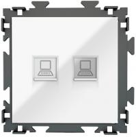 Розетка интернет двойная RJ45*2 CGSS цв. белый PL-W201C2-WCG