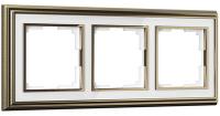 Рамка 3 местная бронза - белая металл Palacio Werkel W0031327