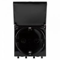 Розетка 220v с крышкой черная DKC Avanti 4402012