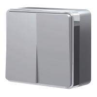 Выключатель двухклавишный Gallant серебряный Werkel Накладные механизмы Gallant серебряные W5020006