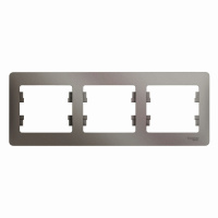 Рамка 3-постовая горизонтальная Systeme Electric Glossa, платина GSL001203