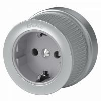 Розетка 220в с/з 16a матовый хром Retro Werkel W5771022