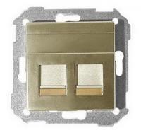 Телефонная Розетка 2ная RJ-11/12 AMP Simon 82 75528-39х2 | 82006-34