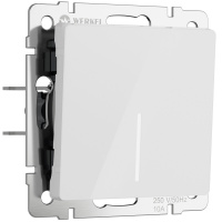 Выключатель одноклавишный с подсветкой Werkel акрил белый самозажимного типа (W1110141)