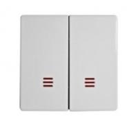 Проходной выключатель 2-клавишный с подсветкой Simon 82 75394-39 | 82025-30