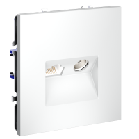 Розетка телевизионная TV+RJ45 кат. 6 Voltum S70 пластик белая Soft touch (VLS060702)