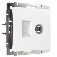 Розетка ТВ+Ethernet RJ-45 6 cat. белый Werkel Встраиваемые механизмы белые W1181301