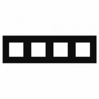 4 постовая рамка черный квадрат DKC Avanti 4402908