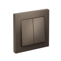 Выключатель 2-клавишный Systeme Electric AtlasDesign, сх.5, 10АХ, в сборе, быстрозажим. клем., МОККО ATN000652S