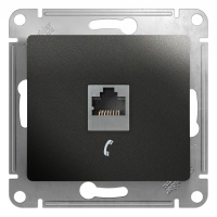 Розетка телефонная RJ11 Systeme Electric Glossa, антрацит GSL000781T