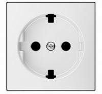 Розетка 220v с/з со шторками плоская белый ABB Sky Niessen 2CLA818890A1001|2CLA858890A1101