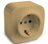 Розетка с заземлением без шторок цвет дерево 782271 Legrand Quteo