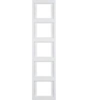 Рамка белая пятерная вертикальная 13537009 Berker K