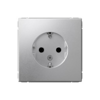 Розетка с заземлением со шторками Systeme Electric ArtGallery, 16А, алюминий  GAL000345