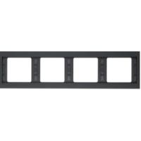 Рамка черная четверная горизонтальная 13837006 Berker K
