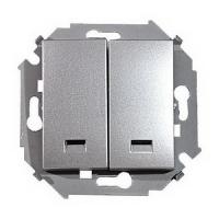 Выключатель 2 клавишный с подсветкой Simon 15 1591392-033