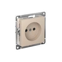 Розетка Systeme Electric AtlasDesign без заземления со шторками, 16А, мех., быстрозажим. клем., ПЕСОЧНЫЙ ATN001249S