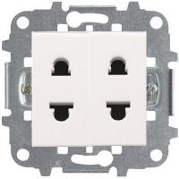 Розетка двойная б/з белая ABB Zenit 2CLA213501N1101x2|2CLA227190N1001