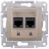 Розетка компьютерная 2хRJ45 кат.5е UTP Schneider Sedna SDN4400168