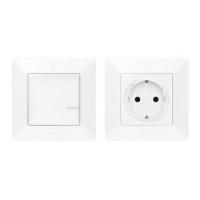 Valena Life Умная розетка 2К+З 16А 230В + умный беспроводной 1-клавишный выключатель цвет белый