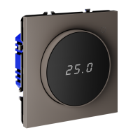 Терморегулятор электронный с индикацией с датчиком для теплого пола Voltum S70 пластик/стекло капучино Soft touch (VLS070114)