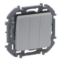 Выключатель 3-клав алюминий Inspiria 673642