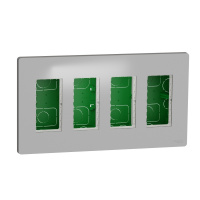 Блок скрытой установки 4х2 Unica Systeme+ Schneider Electric NU174430 алюминий