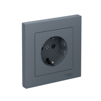 Розетка Systeme Electric AtlasDesign с заземлением со шторками, 16А, в сборе, быстрозажим. клем., ГРИФЕЛЬ ATN000744S