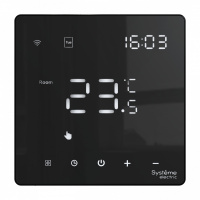 Термостат электронный Systeme Electric ArtGallery для теплого пола Wi-Fi 16A черный