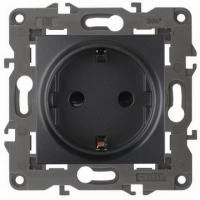 Розетка 220v c/з антрацит ЭРА Элеганс 14-2101-05
