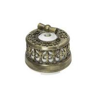 Выключатель 2-х позиционный для наружного монтажа проходной с декоративной накладкой латунь OP11.KV.WT Salvador