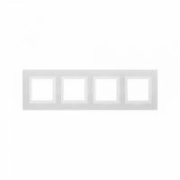 4 постовая рамка - белое кольцо натуральное стекло DKC Avanti 4400828