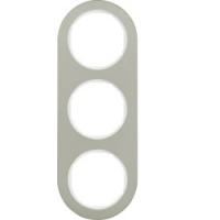 Рамка тройная сталь (мех. белый) 10132014 Berker